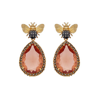 Arete Abeja I + Drop Jan jumbo de plata desmontables Arete + Drop de Joyería Regina Castillo