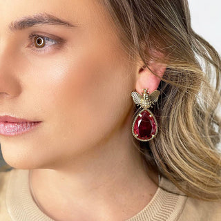 Arete bugs abeja rosa Aretes con Drop (No desmontable) de Joyería Regina Castillo