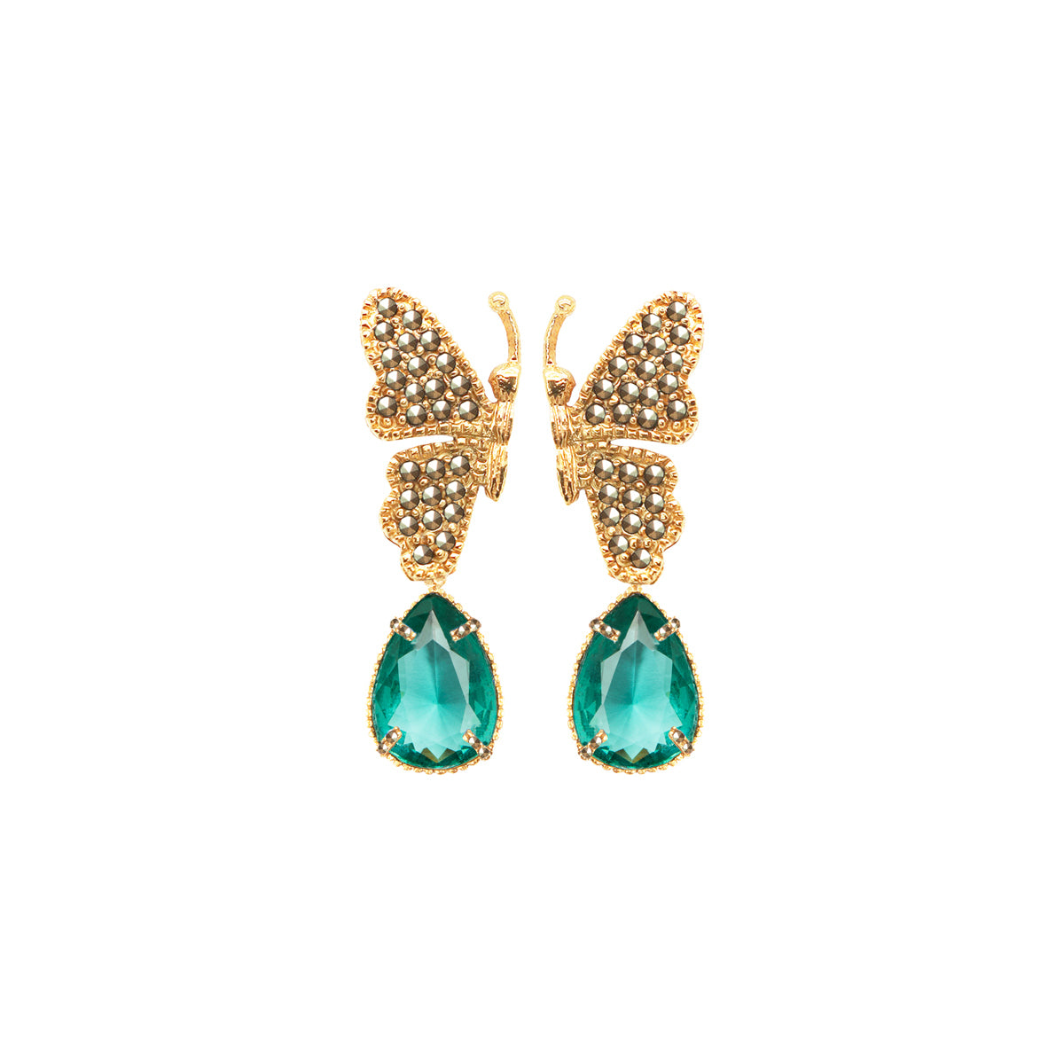 Combo Arete Mariposa con Drops Clásicos chicos Arete + Drop de Joyería Regina Castillo