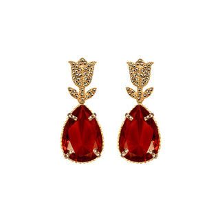 COMBO Tulip Gold Drop Square Purple, Drop Hatty Green y Drop Clasic Red (LIMITED) Arete + Drop de Joyería Regina Castillo