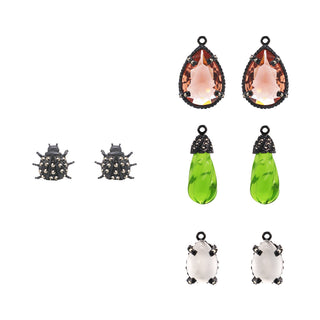 COMBO Arete Catarina Con Drop clásico, mini Ópalo y Drop Briolette (LIMITED) Arete + Drop de Joyería Regina Castillo