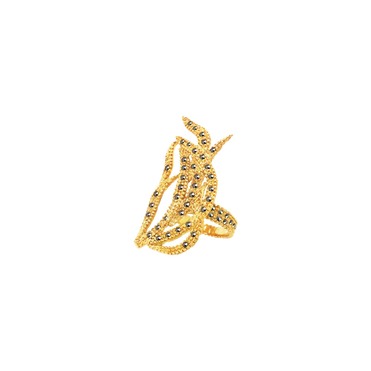 Anillo Algue con baño de oro Anillos de Joyería Regina Castillo