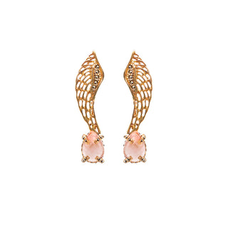COMBO Arete Angel Con Drop Mini de Cuarzo Rosa, Crystal y Hatty (LIMITED) Arete + Drop de Joyería Regina Castillo