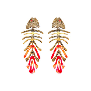 Arete bugs esqueleto pez largo coral
