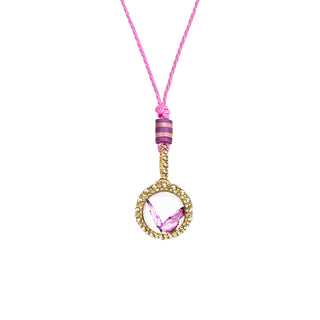 Collar Hilo Rosa y Dije Mariposa Collares de Joyería Regina Castillo