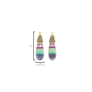 Drop calabazo fluorita con pátina grisáceo Drops de Joyería Regina Castillo