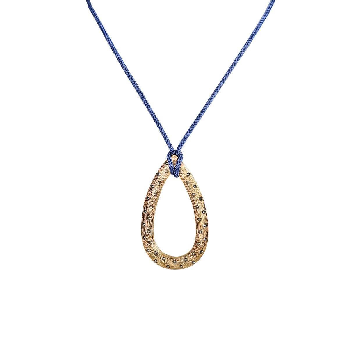 COLLAR HILO TEJIDO + DROP VIRU GOLD Collares de Joyería Regina Castillo
