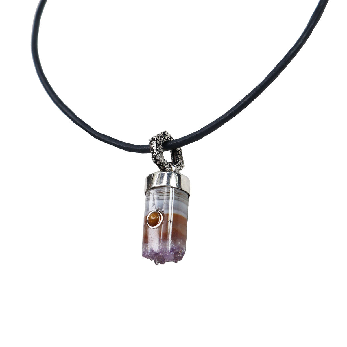 COLLAR CUERO + DIJE CRISTAL Collares de Joyería Regina Castillo