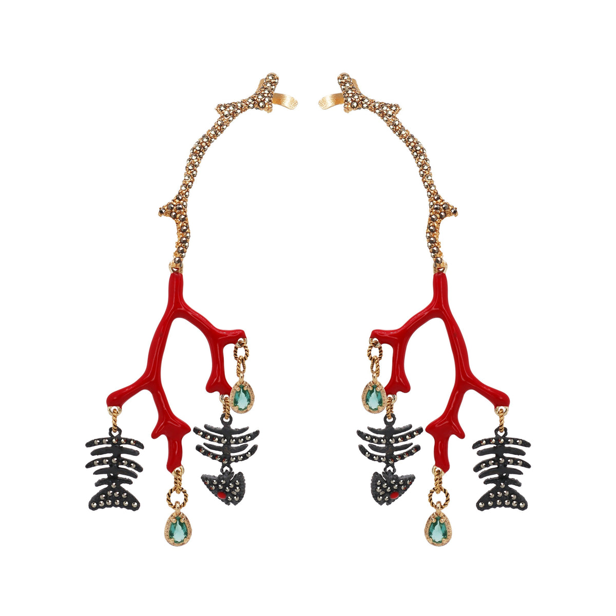 Aretes Cory Esqueleto Mix Aretes con Drop (No desmontable) de Joyería Regina Castillo