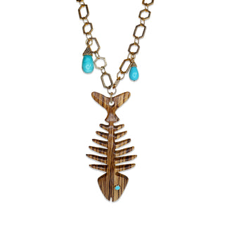 Collar Colmena Esqueleton Madera Collares de Joyería Regina Castillo