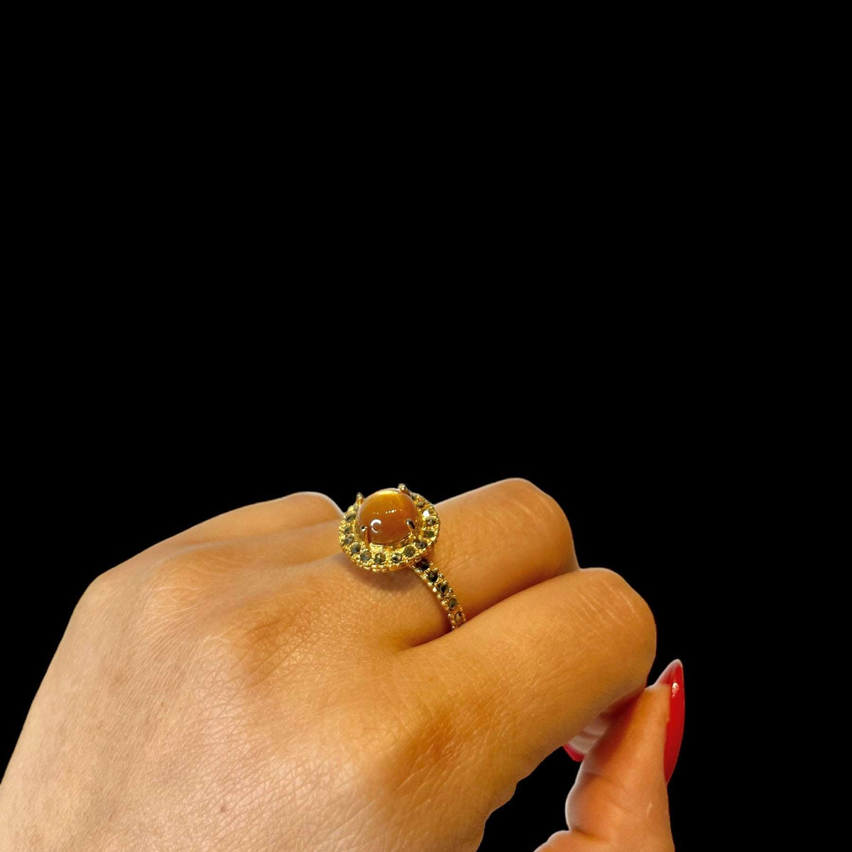 Anillo Corona Ámbar Gold Anillos de Joyería Regina Castillo