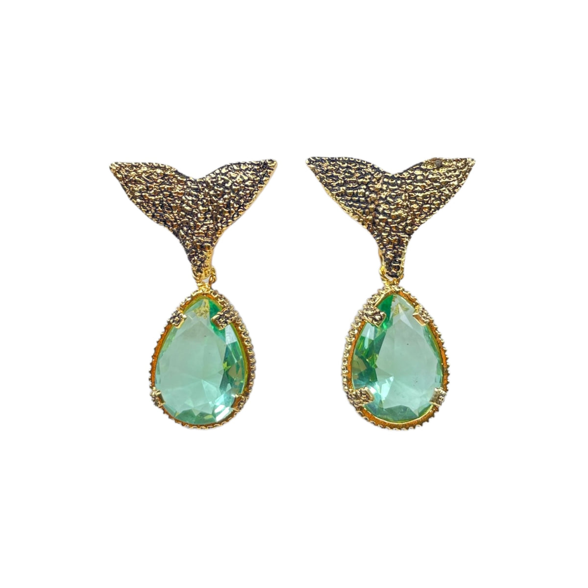 ARETE BUGS COLA DE BALLENA GOLD Aretes con Drop (No desmontable) de Joyería Regina Castillo