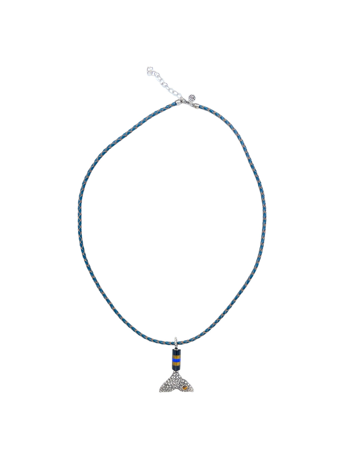 COLLAR AZUL ROMBOS COLA DE BALLENA Collares de Joyería Regina Castillo