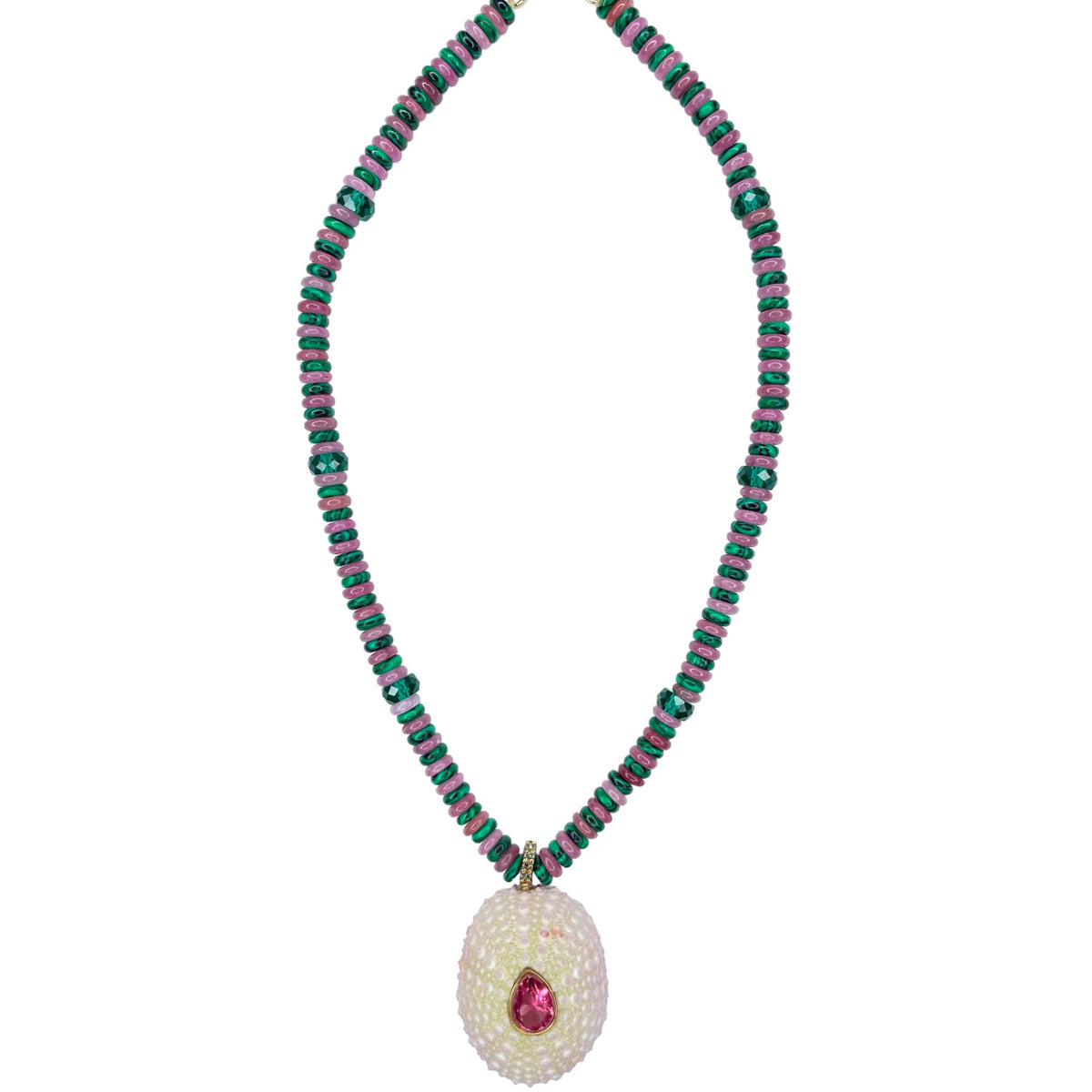 collar donitas con dije de esponja natural Collares de Joyería Regina Castillo