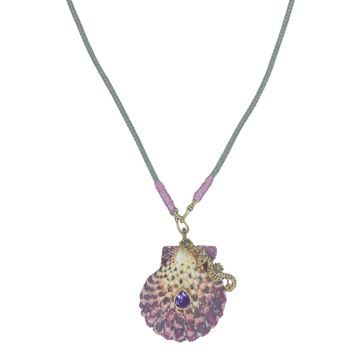 COLLAR CONCHA Y CABALLITO DE MAR Collares de Joyería Regina Castillo