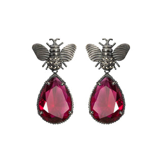 Arete Abeja + Drop Clásico Plata Desmontable Arete + Drop de Joyería Regina Castillo