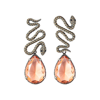 Arete Víbora Espirale + Drop Clásico I Arete + Drop de Joyería Regina Castillo