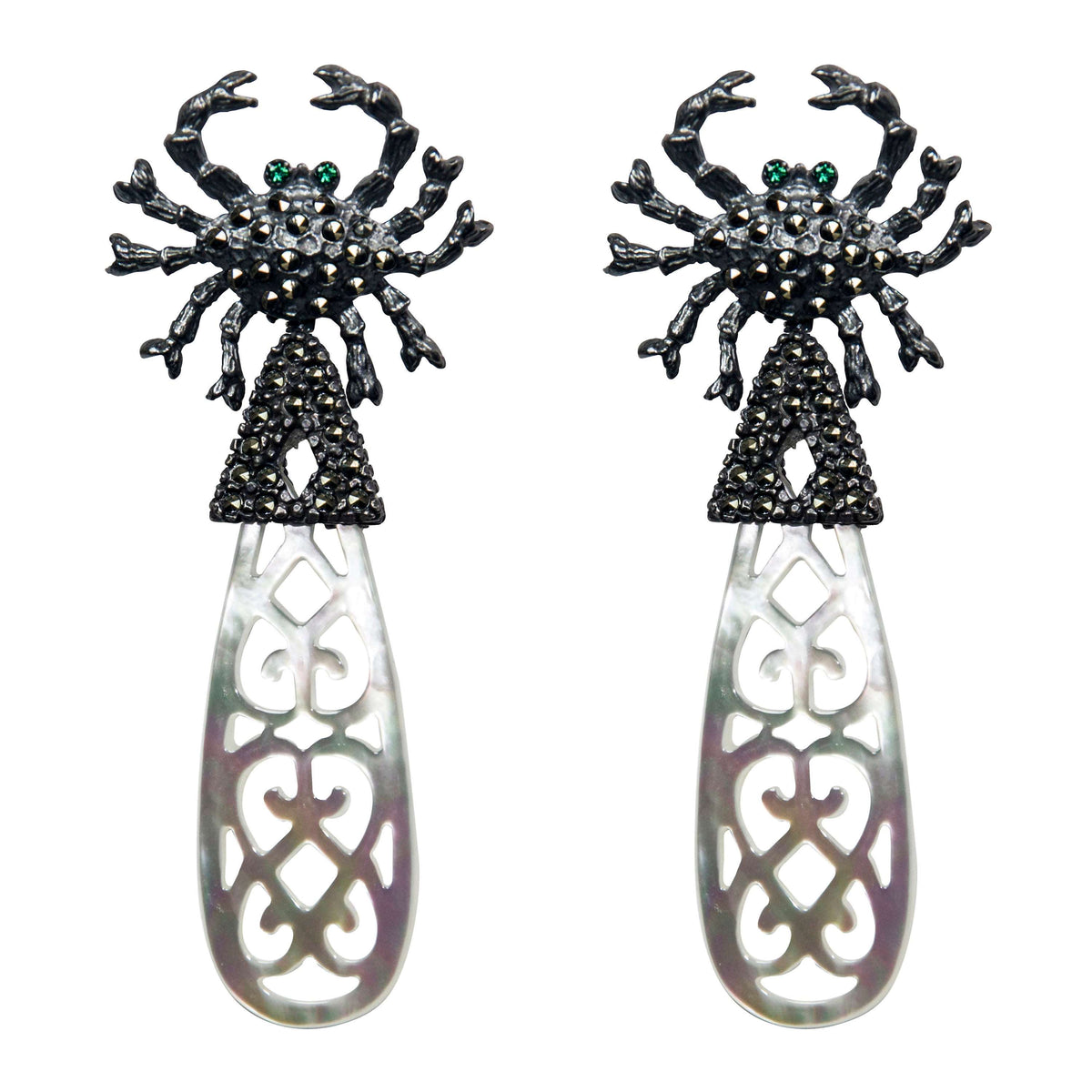 Arete cangrejo centolla + Drop duomo desmontable Arete + Drop de Joyería Regina Castillo