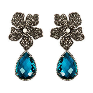 Arete Flor Catha Clasic con Drop Clásico I Arete + Drop de Joyería Regina Castillo