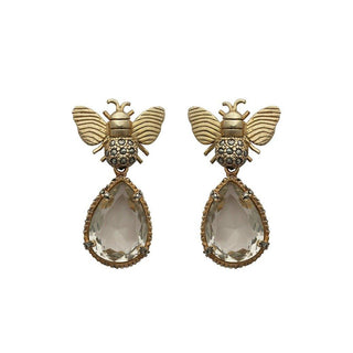 Arete Abeja Bee + Drop Clásico de Plata Desmontable Arete + Drop de Joyería Regina Castillo