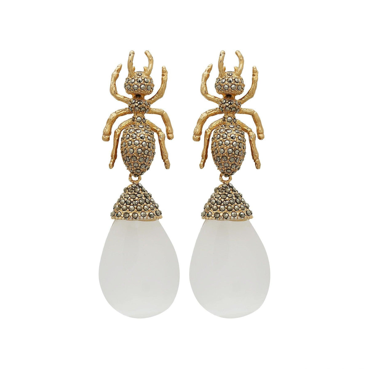 Arete Araña Atta + Drop Hatty Gold Intercambiable Arete + Drop de Joyería Regina Castillo