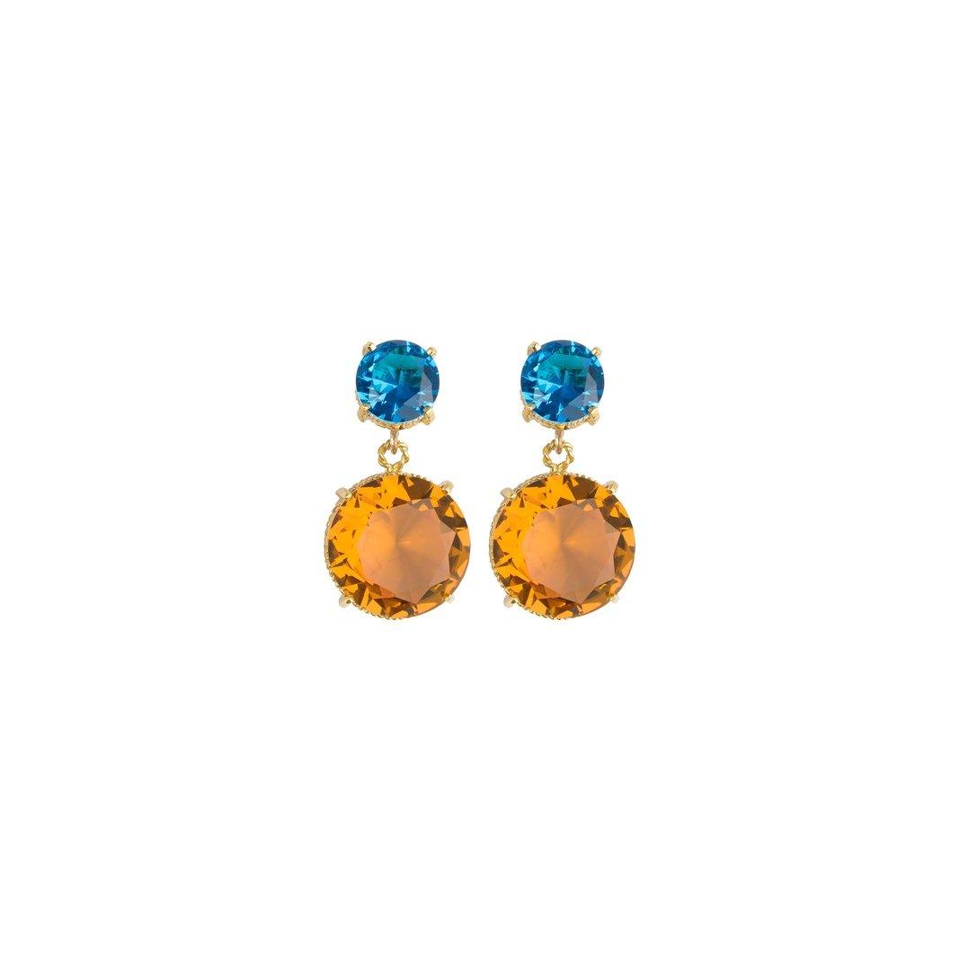 Arete Bicolor de plata (No Desmontable) Broqueles de Joyería Regina Castillo