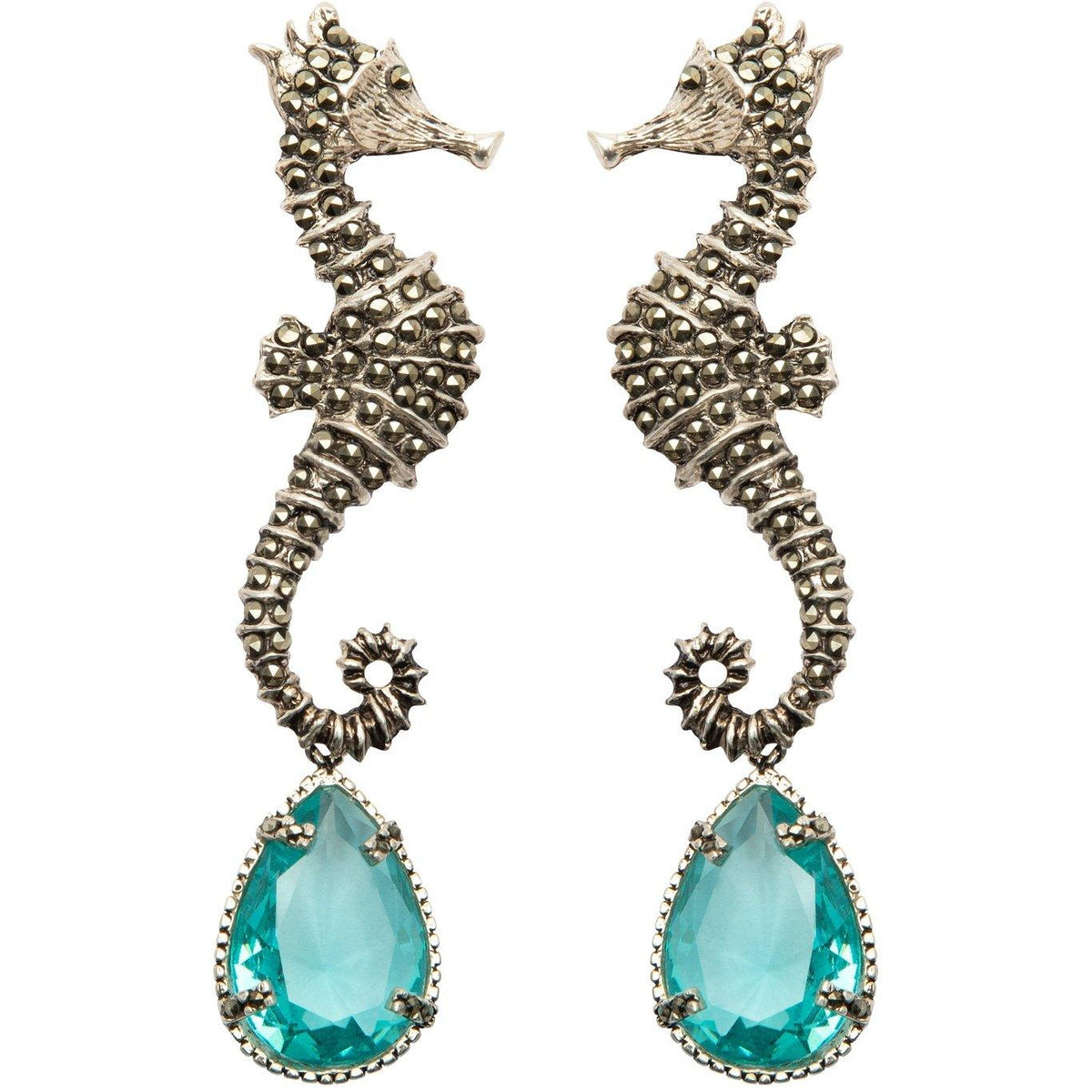 Arete Caballito de Mar + Drop Clásico III Vintage Arete + Drop de Joyería Regina Castillo