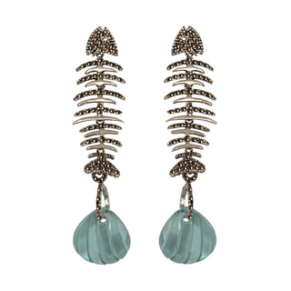 Arete Esqueleto + Drop Concha Clásico Vintage Arete + Drop de Joyería Regina Castillo