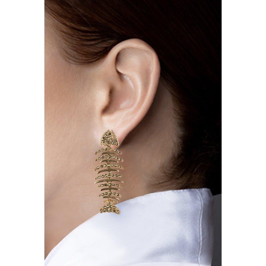 Arete Esqueletón de plata Aretes de Joyería Regina Castillo