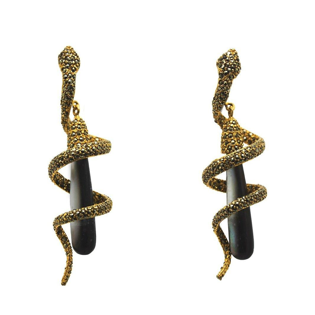 Arete Vibora Espiral II Aretes de Joyería Regina Castillo
