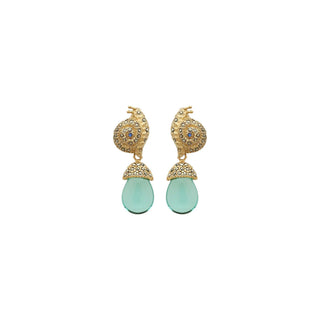 Arete caracol siphon gold + Drop hatty gold desmontable Arete + Drop de Joyería Regina Castillo