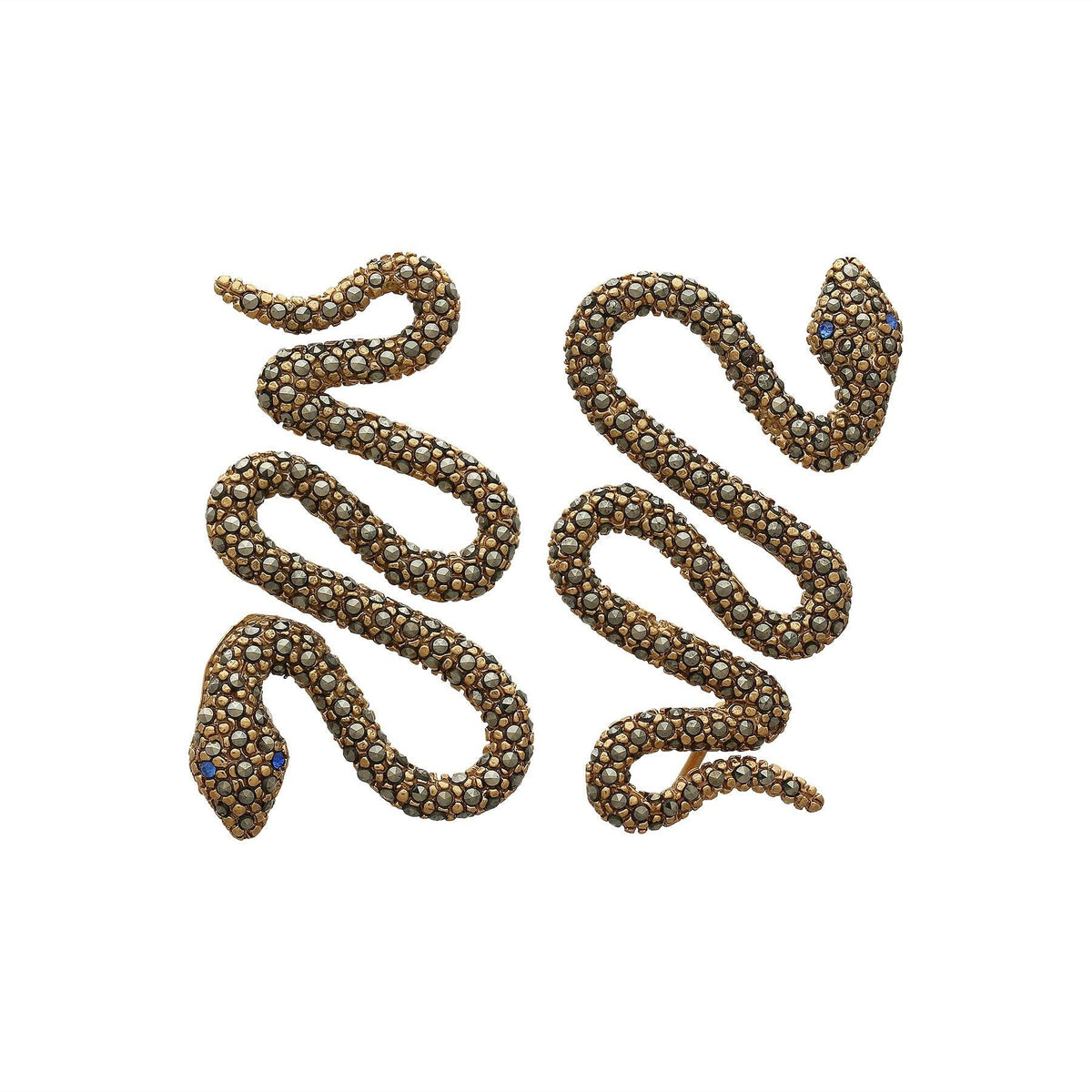 Arete víbora espiral XL Aretes de Joyería Regina Castillo