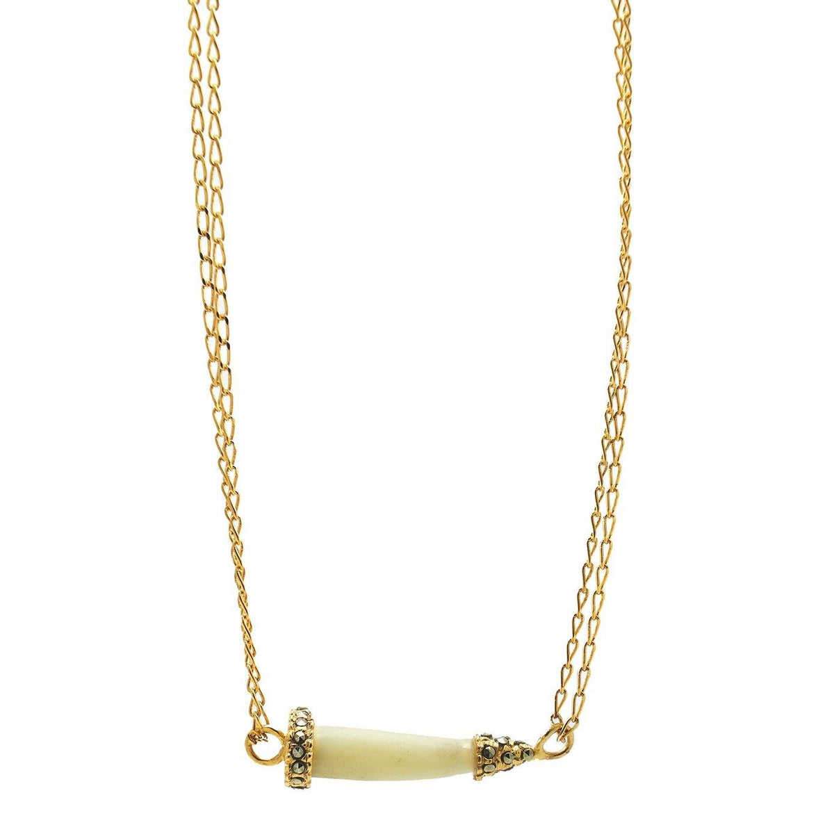 Cadena Doble Fang Gold Collares de Joyería Regina Castillo