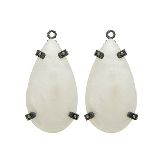 Drop mop madre perla blanca con pátina grisáceo Drops de Joyería Regina Castillo