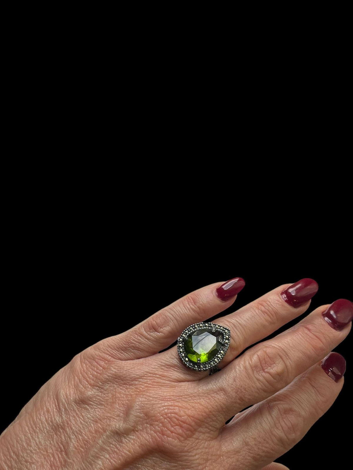 Anillo Drop Pav Verde Anillos de Joyería Regina Castillo