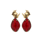 COMBO ARETE RINO CON DROP OVAL ROJO, HATTY Y FUT GOLD Arete + Drop de Joyería Regina Castillo