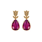 COMBO Tulip Gold Drop Clásico Violeta y Azul. Drop Cap Verde Claro (LIMITED) Arete + Drop de Joyería Regina Castillo