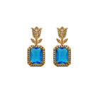 COMBO Tulip Gold con Drop Lightrose Grande, Drop Square Blue, Drop Pir Green (LIMITED) Arete + Drop de Joyería Regina Castillo