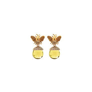 COMBO ARETES ABEJA CH GOLD + DROP CLÁSICO CH BETAMINA, DROP FUT CH AMARILLO, DROP CUARZO ROSA