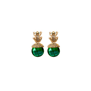 COMBO ARETES RANAS GOLD + DROP CLÁSICO CH ROJO, DROP FUT GDE VERDE, DROP HATTY CH AMARILLO Arete + Drop de Joyería Regina Castillo