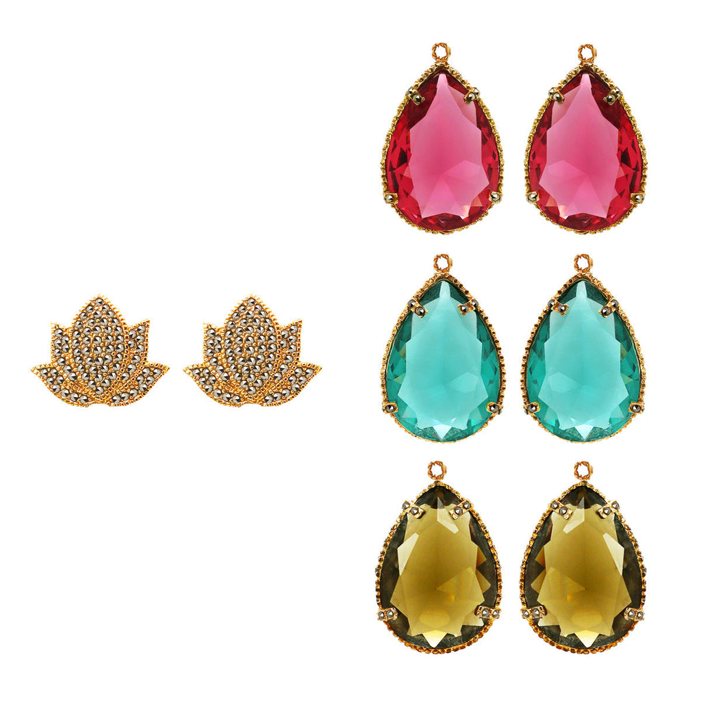 COMBO Arete Maguey Con Drop Rosa Turquesa Humo(LIMITED) Regina Castillo ...