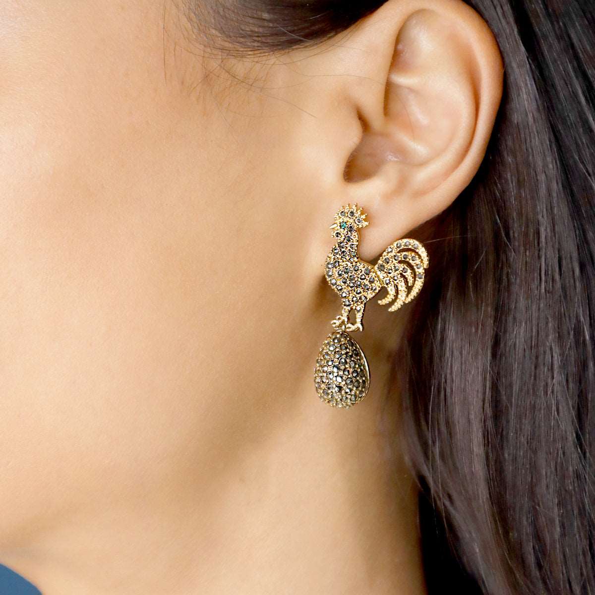 Arete Claudio con Drop Egg Arete + Drop de Joyería Regina Castillo