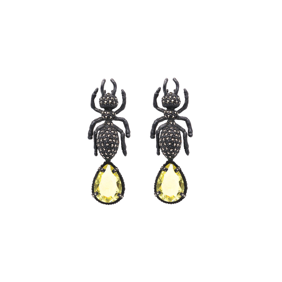 COMBO HORMIGA ATTA PAV CON DROP CLÁSICO VERDE, AMARILLO Y ÁMBAR Arete + Drop de Joyería Regina Castillo