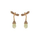 Aretes Libélula Gold + Drop Citrina Cap Gold Arete + Drop de Joyería Regina Castillo