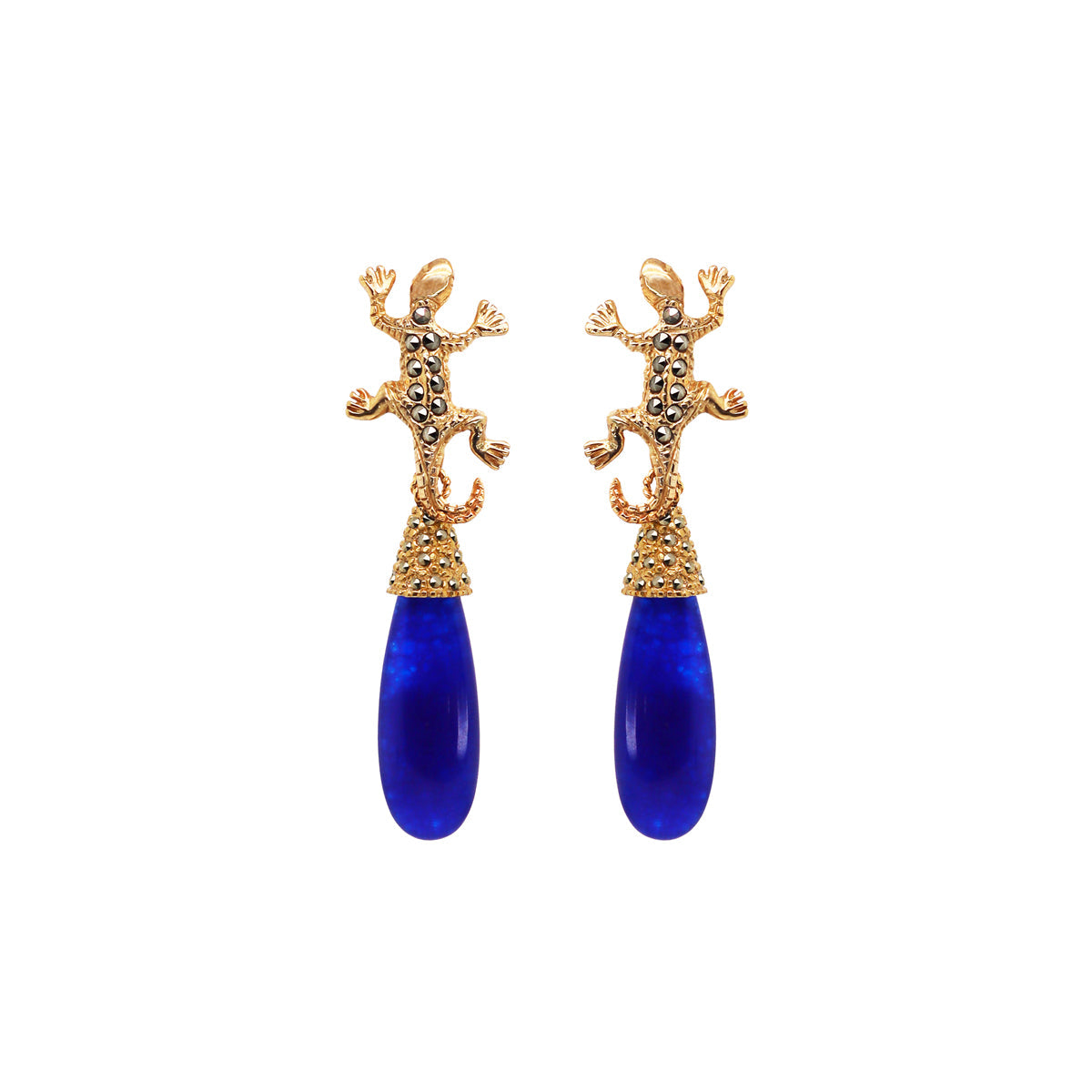 COMBO Arete Salamandre Con Drop Duomo Gold, Fut Gold y Quartz (LIMITED) Arete + Drop de Joyería Regina Castillo