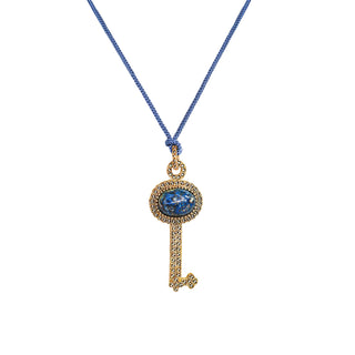 COLLAR HILO TEJIDO + DIJE LLAVE GOLD Collares de Joyería Regina Castillo