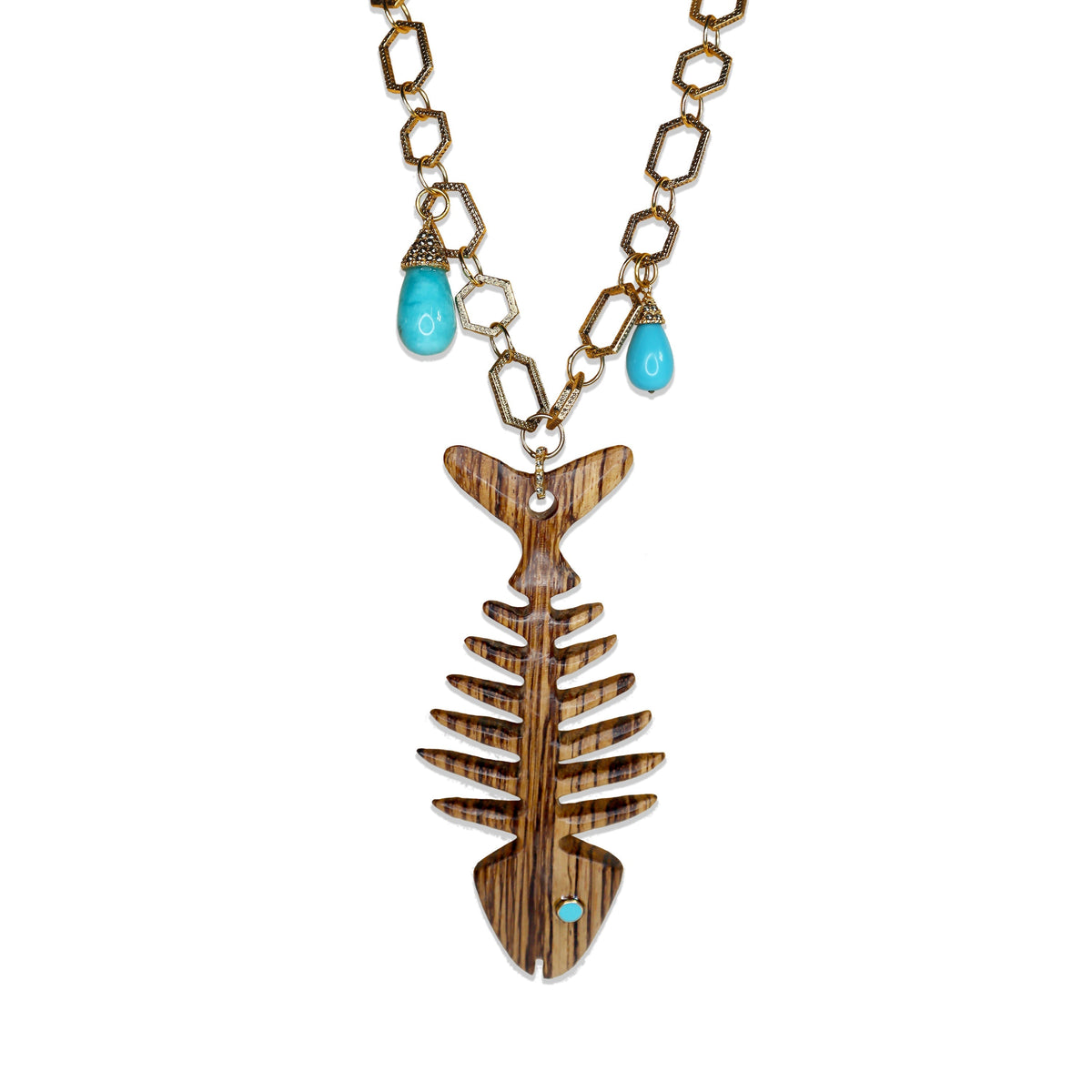 Collar Colmena Esqueleton Madera Collares de Joyería Regina Castillo