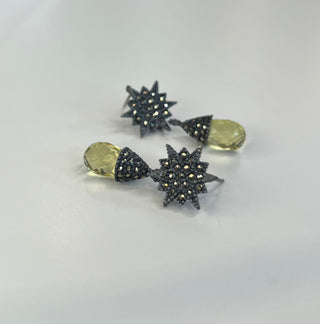 Lyra Star Earring + Detachable Citrine Pumpkin Drop