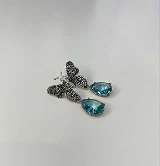 Katie Butterfly Earring + Drop Classic II Blue Tatiana