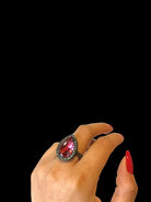 Anillo Drop Pav Rosa Anillos de Joyería Regina Castillo
